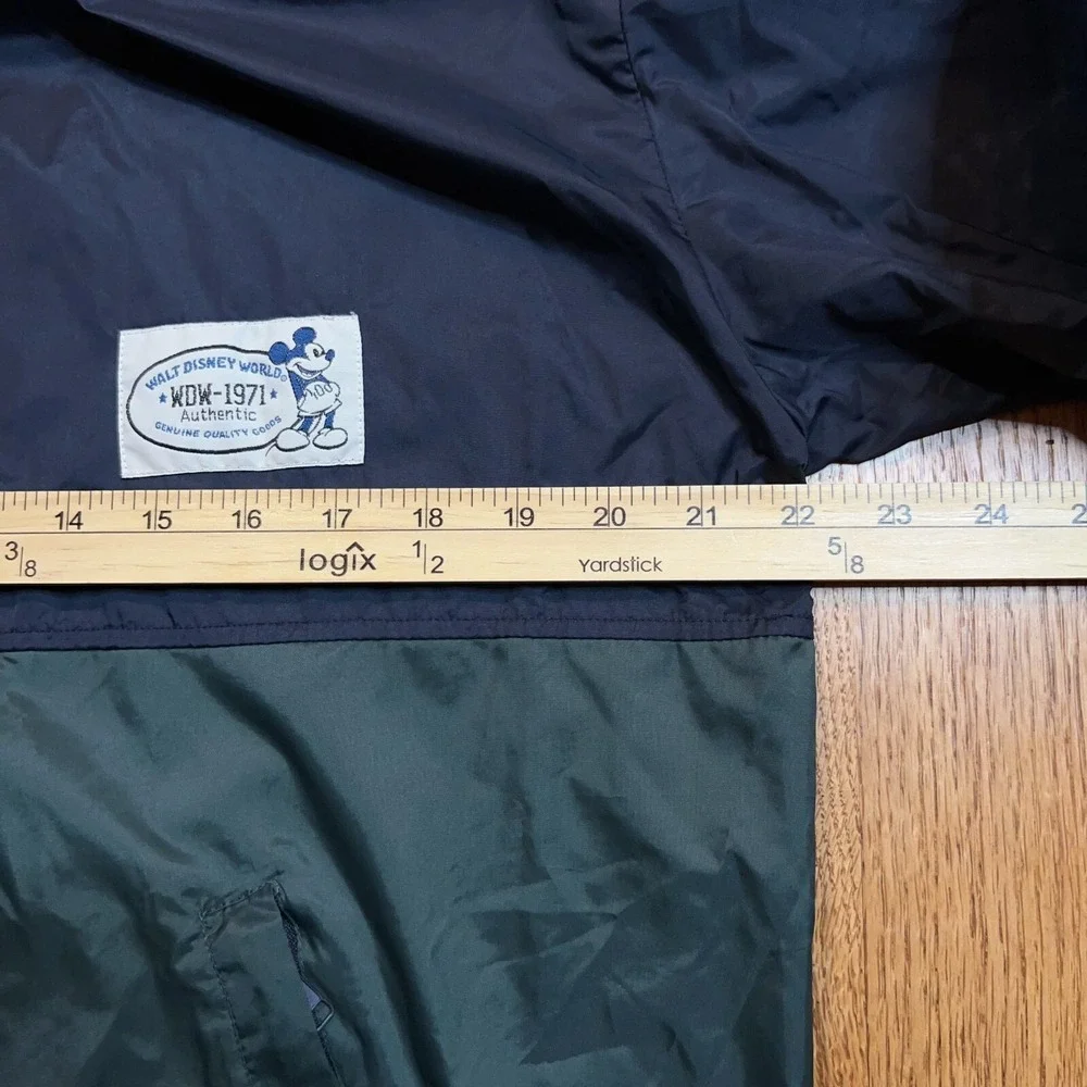 Vintage Walt Disney World‎ Small Windbreaker Nylon 1/4 Zip Hood Mickey Mouse